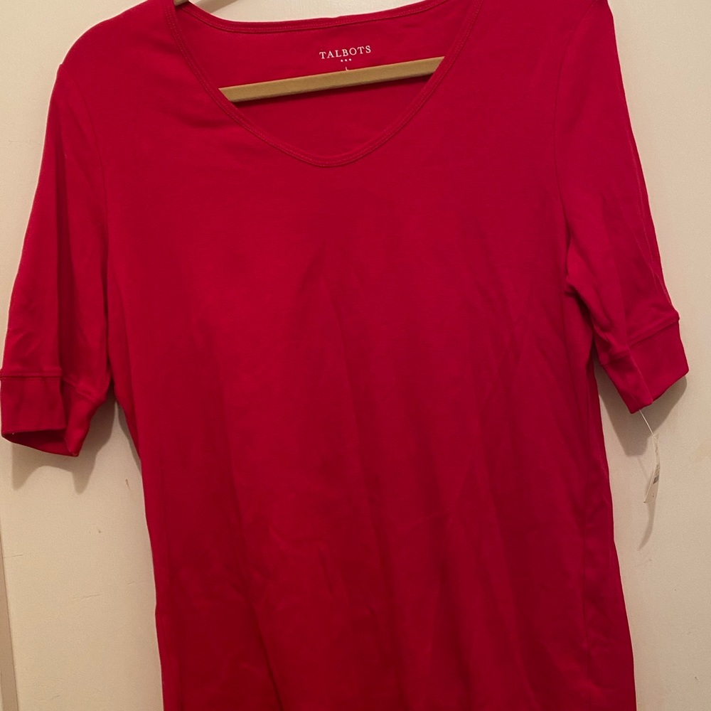 Talbots 1/2 Sleeve tees red large 25